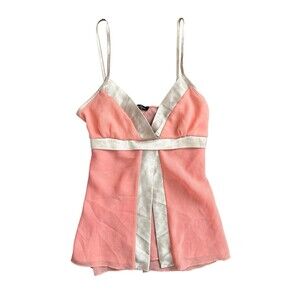 Y2K forever 21 Coral Babydoll Cami Top Romantic Feminine Sz S